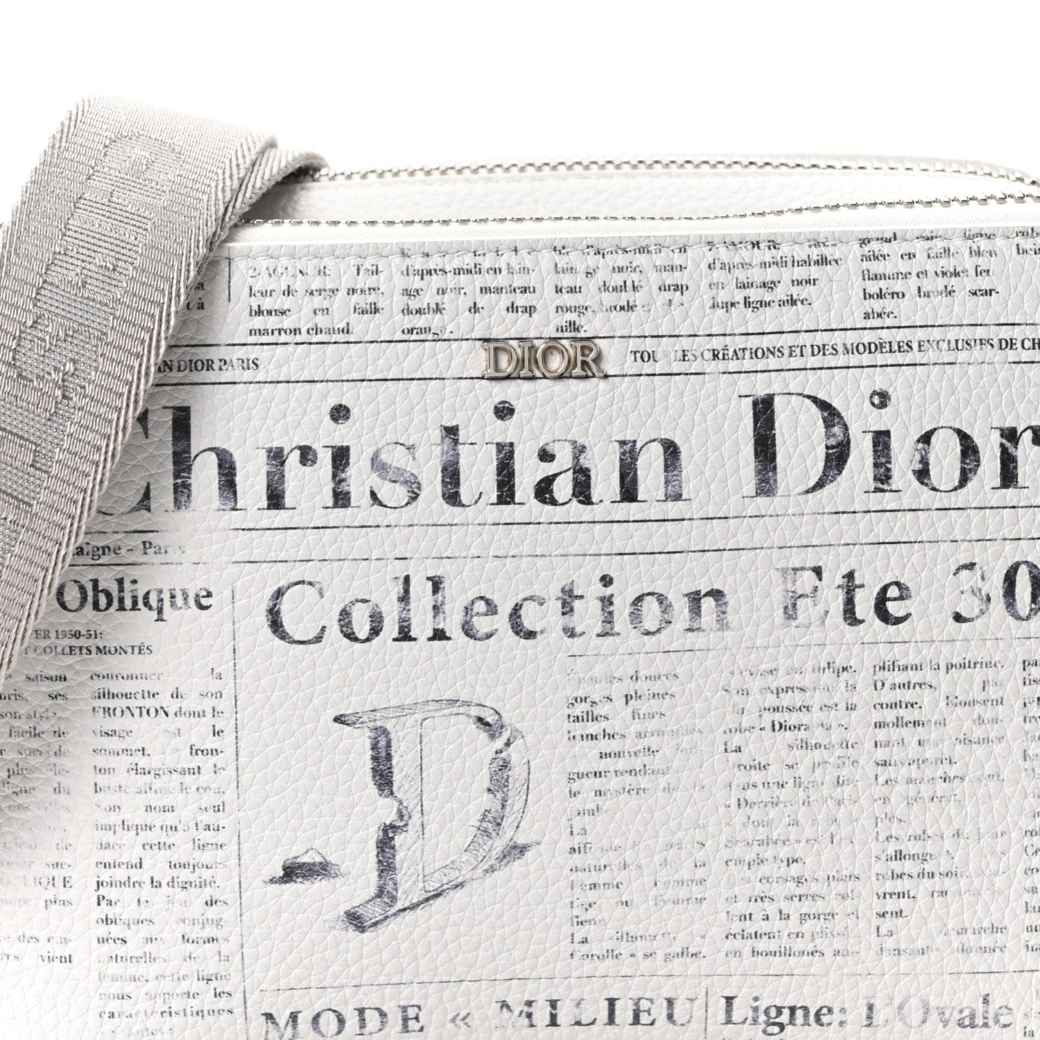Christian Dior X DANIEL ARSHAM Grained Calfskin Newspaper Messenger White 7 of 9