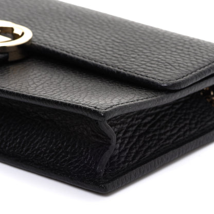 Gucci Dollar Calfskin Interlocking G Chain Wallet Black 11 of 14