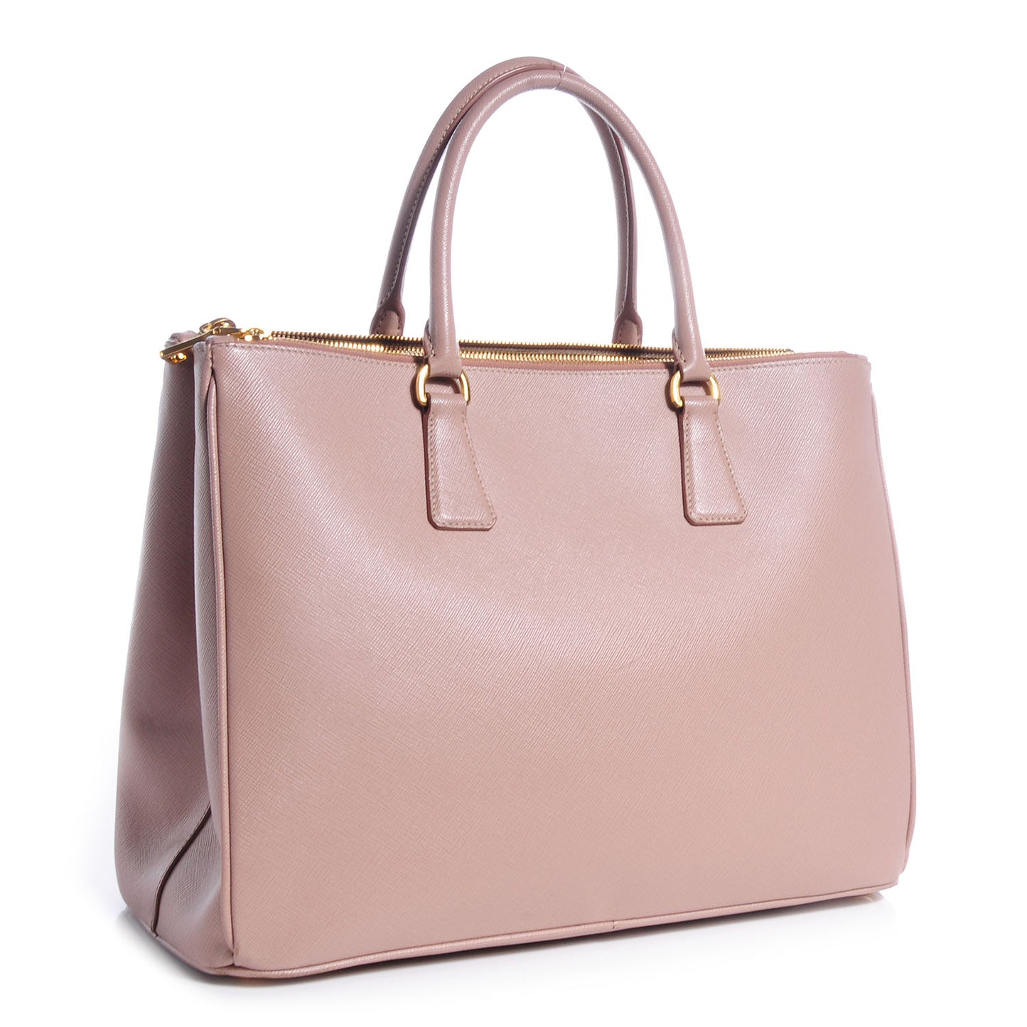 Saffiano Lux Large Double Zip Tote Cammeo