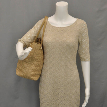 Christian Dior Lambskin Cannage Medium Panarea Tote Beige 2 of 9
