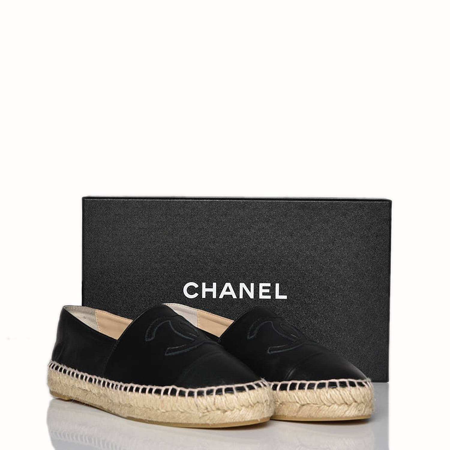 Chanel Lambskin CC Espadrilles 37 Black 11 of 11