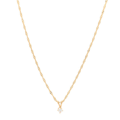 Parker & West by FASHIONPHILE 14K Yellow Gold Diamond .08ct Solitaire Pendant Necklace 1 of 5