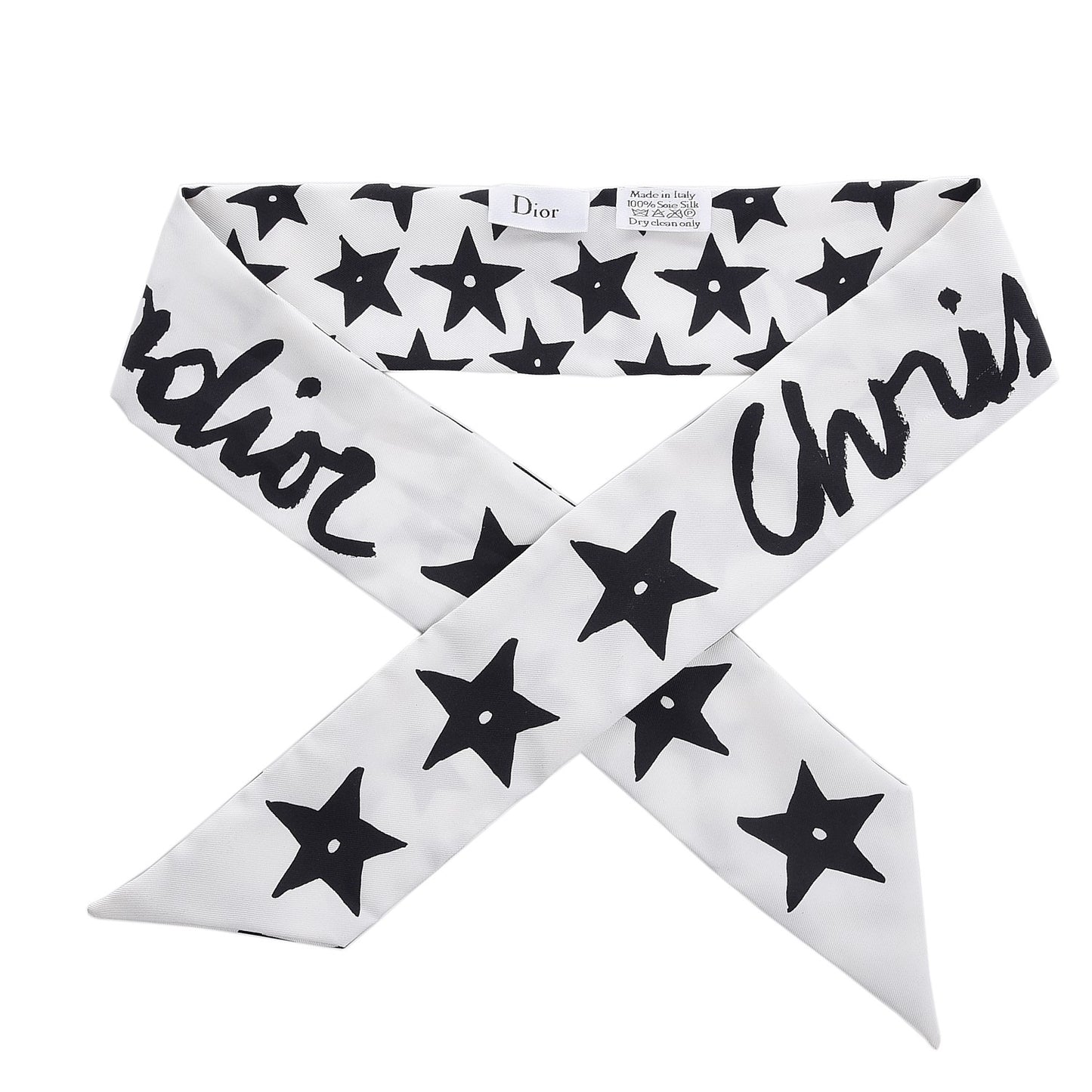 J'adior Star Mitzah Scarf White Black