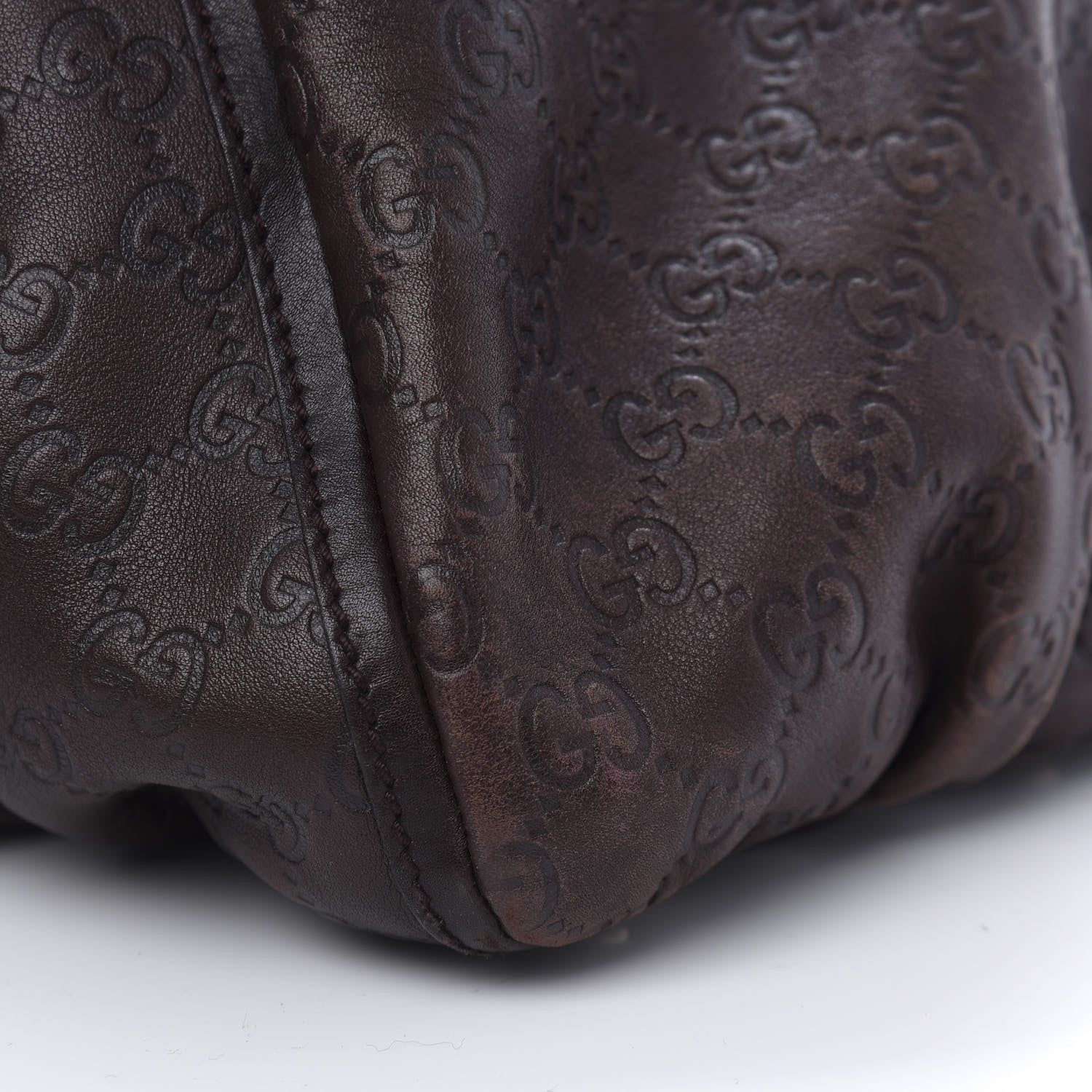 Gucci Guccissima Large D Gold Ring Shoulder Bag Chocolate 15 of 17