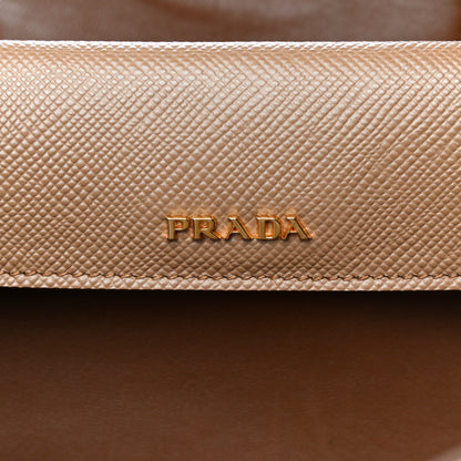 Prada Canapa Saffiano Large Double Bag Corda Caramel 9 of 13
