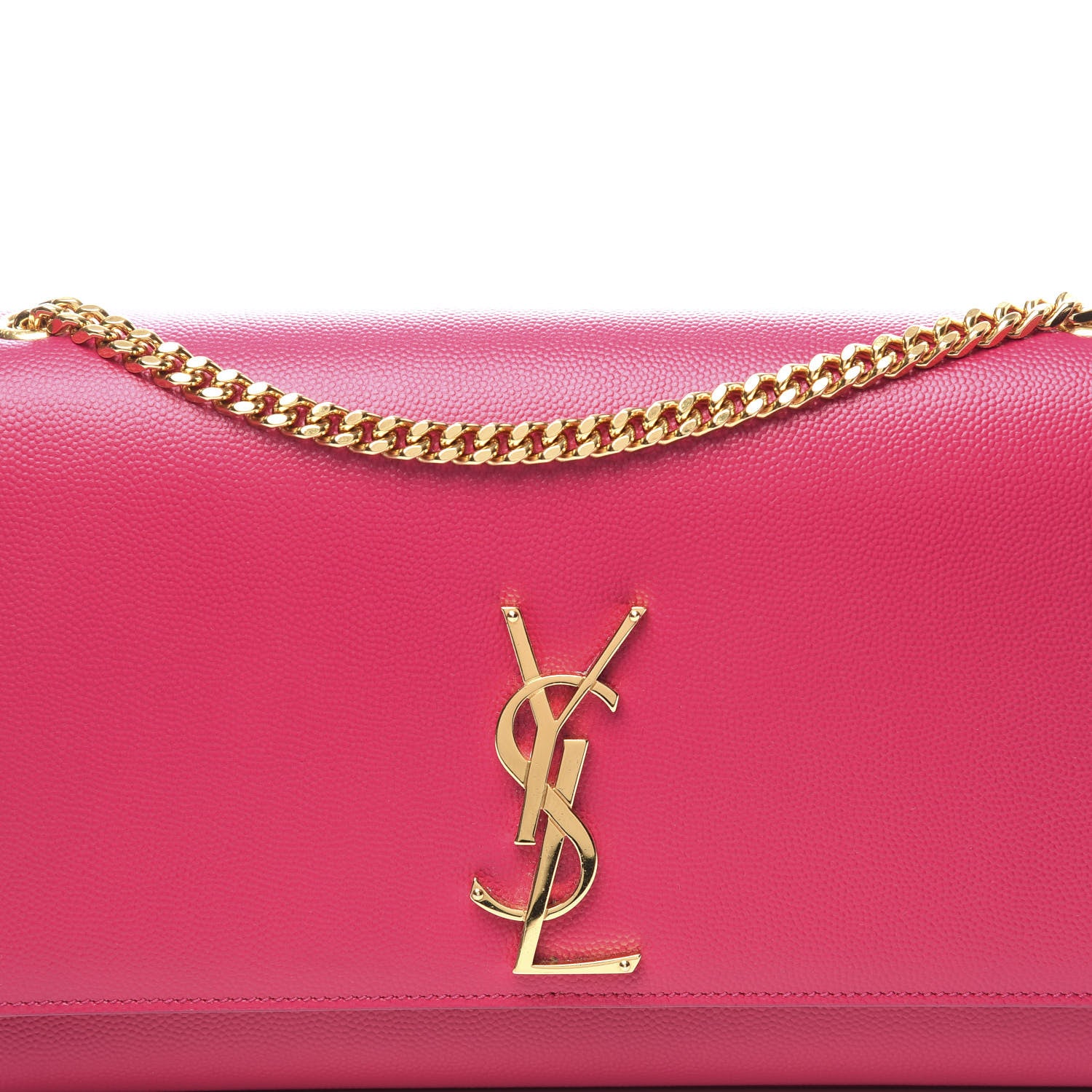 Saint Laurent Grain De Poudre Medium Monogram Kate Satchel Lipstick Fuchsia 9 of 9