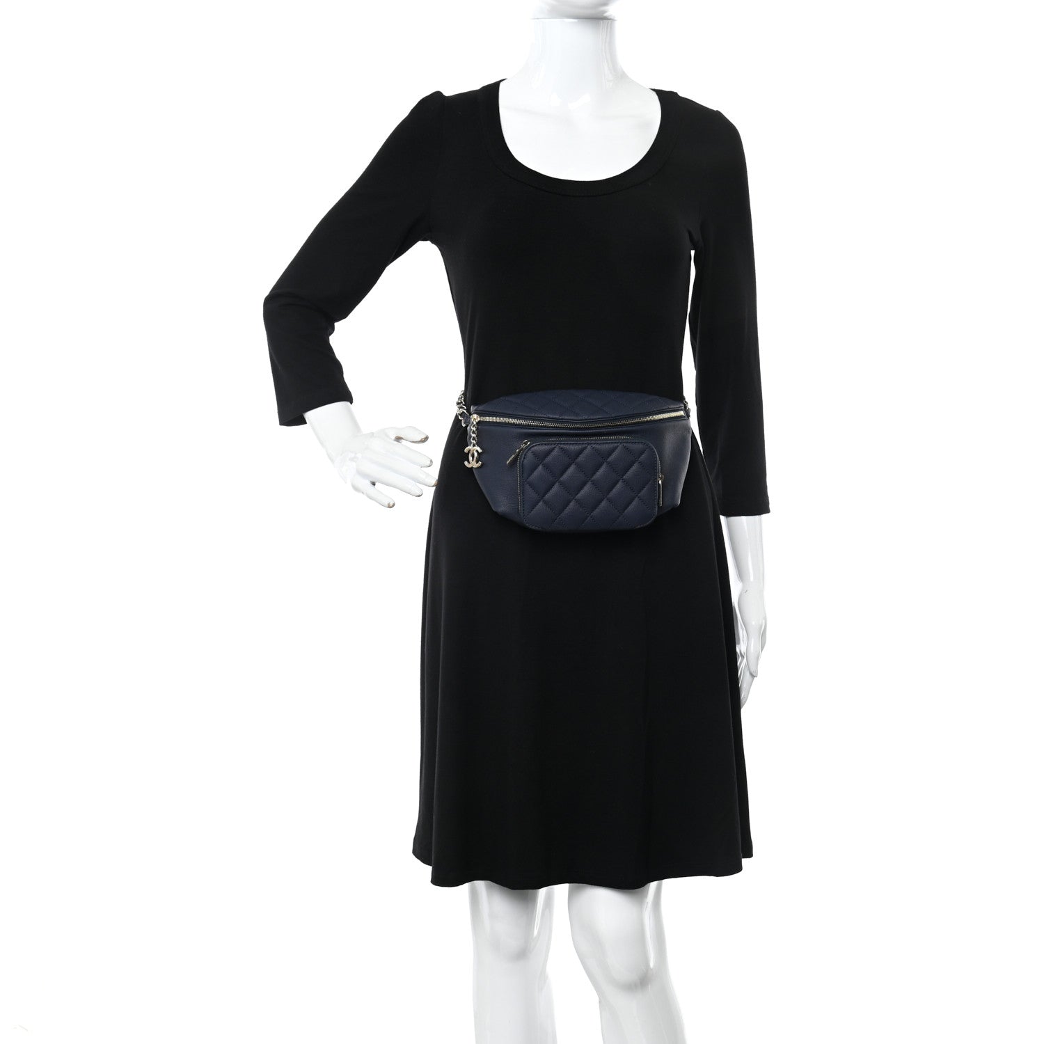 Chanel Caviar Quilted Business Affinity Waist Belt Bag Navy 2 of 10