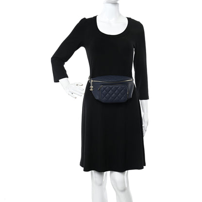 Chanel Caviar Quilted Business Affinity Waist Belt Bag Navy 2 of 10
