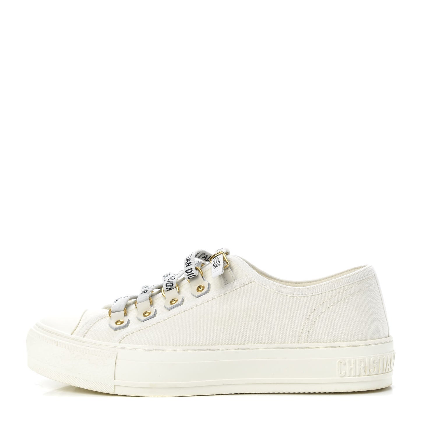Canvas Walk'n Dior Low Top Sneakers 37.5 White