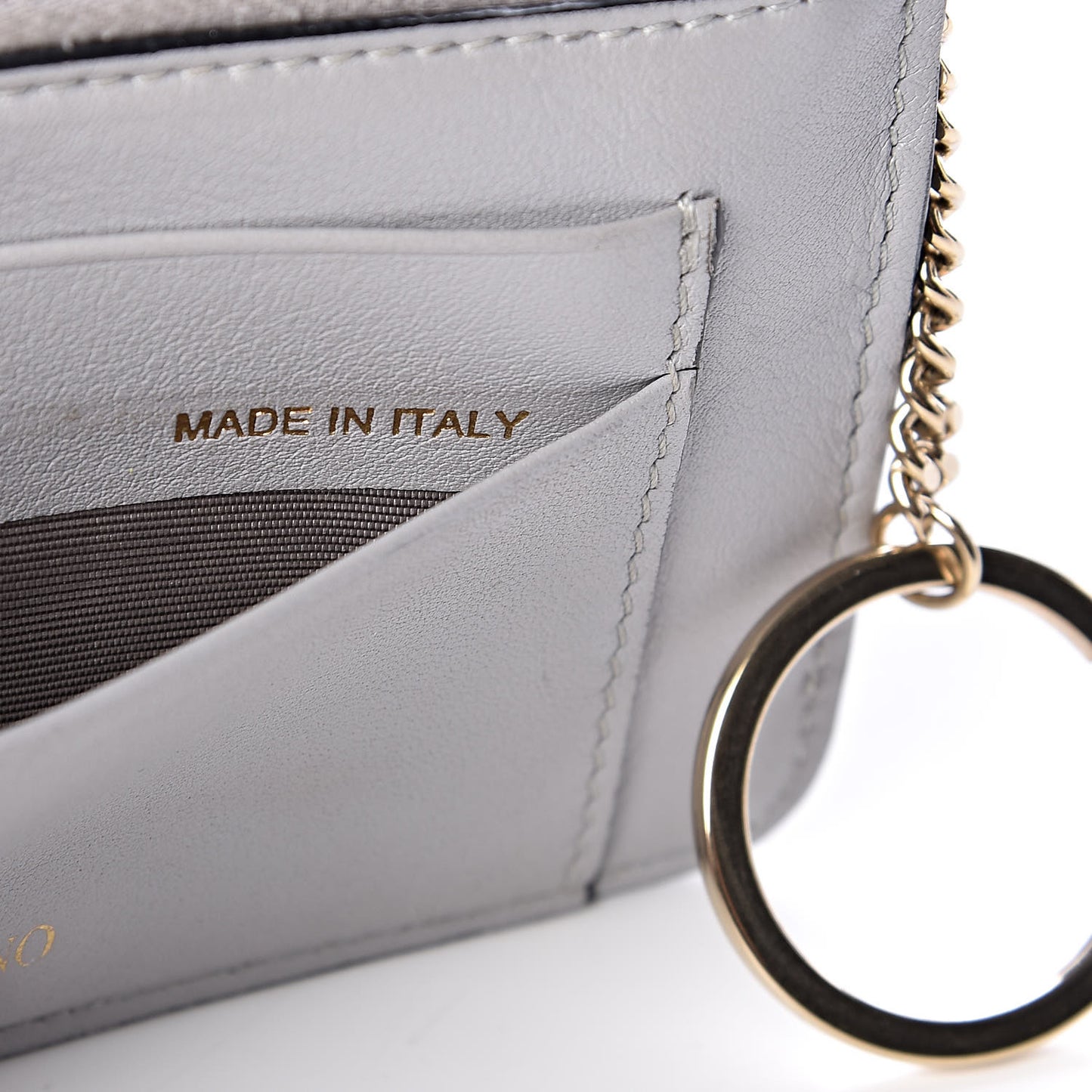 Vitello Rockstud Key Coin Case Card Holder Grey