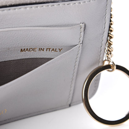 Valentino Garavani Vitello Rockstud Key Coin Case Card Holder Grey 8 of 8