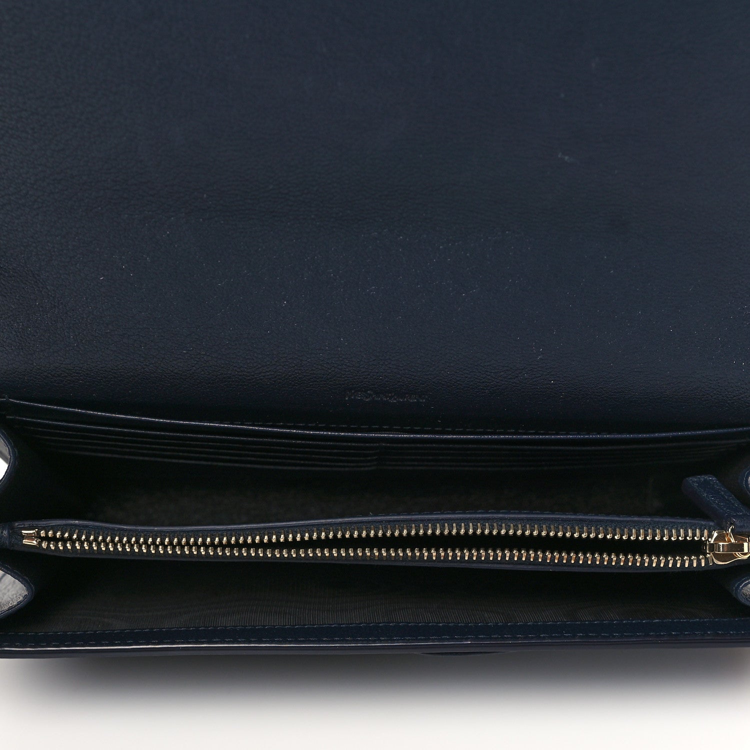 Saint Laurent Calfskin Monogram Belle de Jour Chain Clutch Navy 5 of 10
