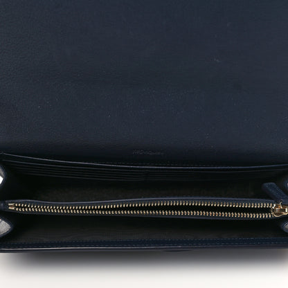 Saint Laurent Calfskin Monogram Belle de Jour Chain Clutch Navy 5 of 10