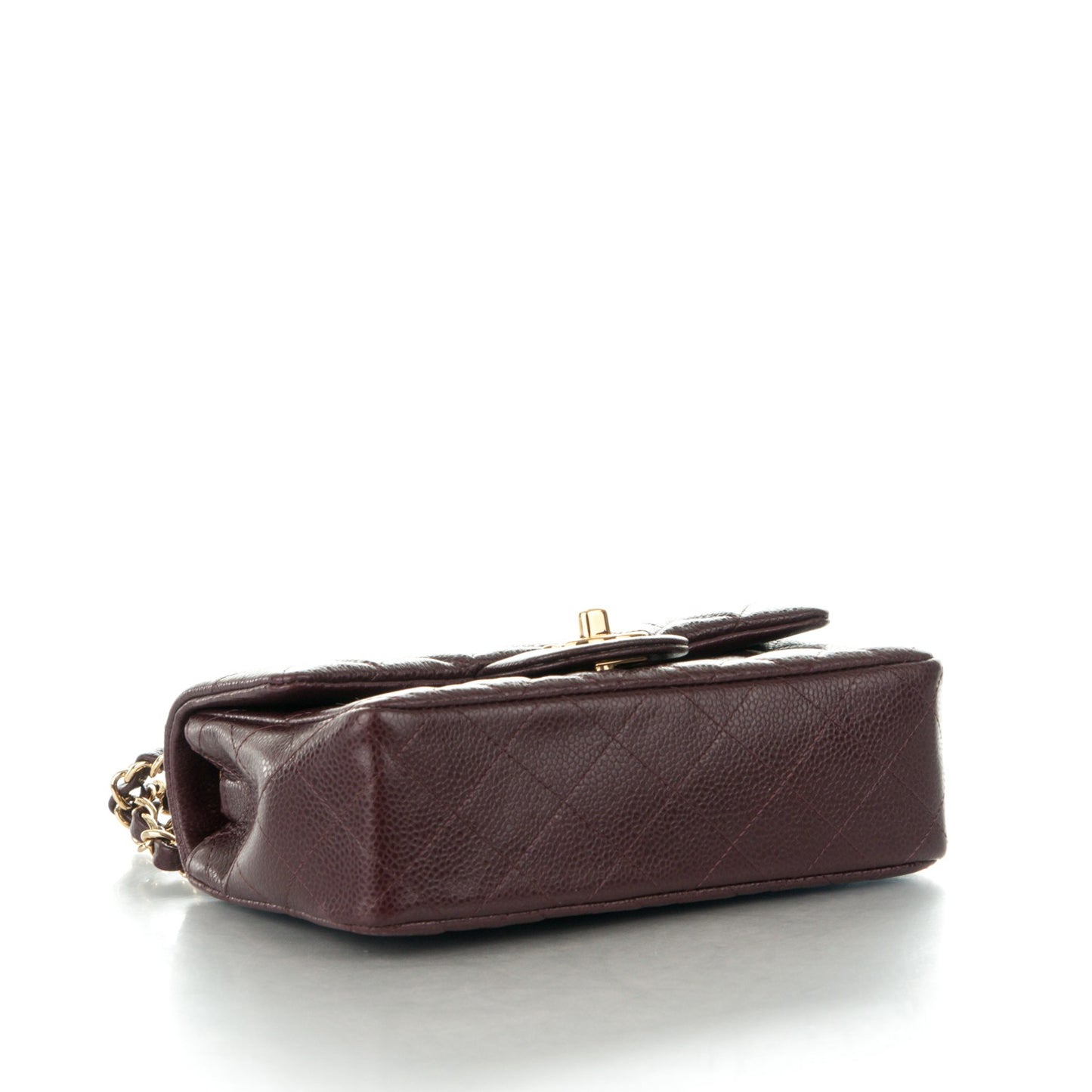 Caviar Quilted Mini Rectangular Flap Burgundy