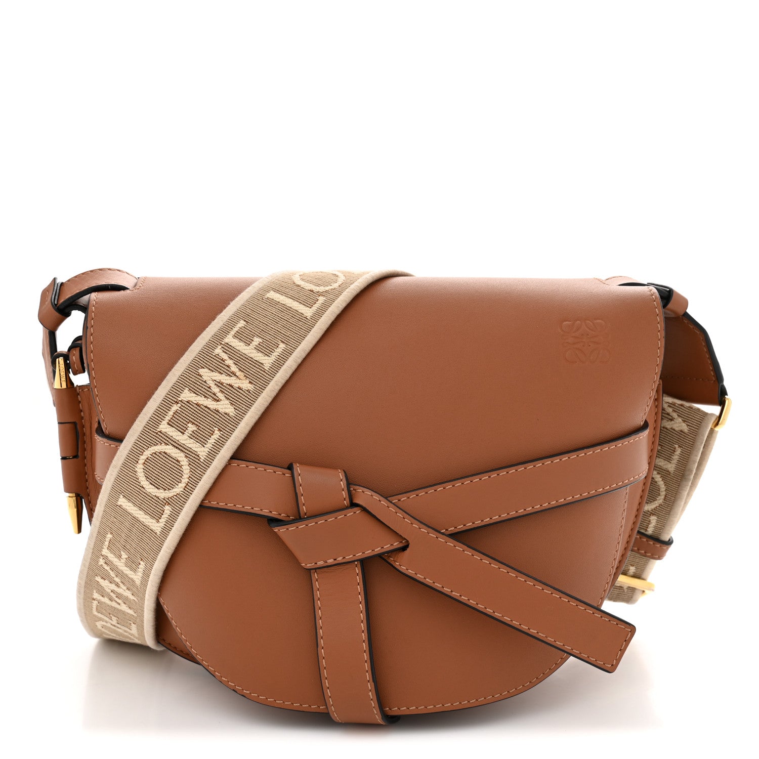 Loewe Calfskin Jacquard Small Gate Dual Bag Tan 1 of 11