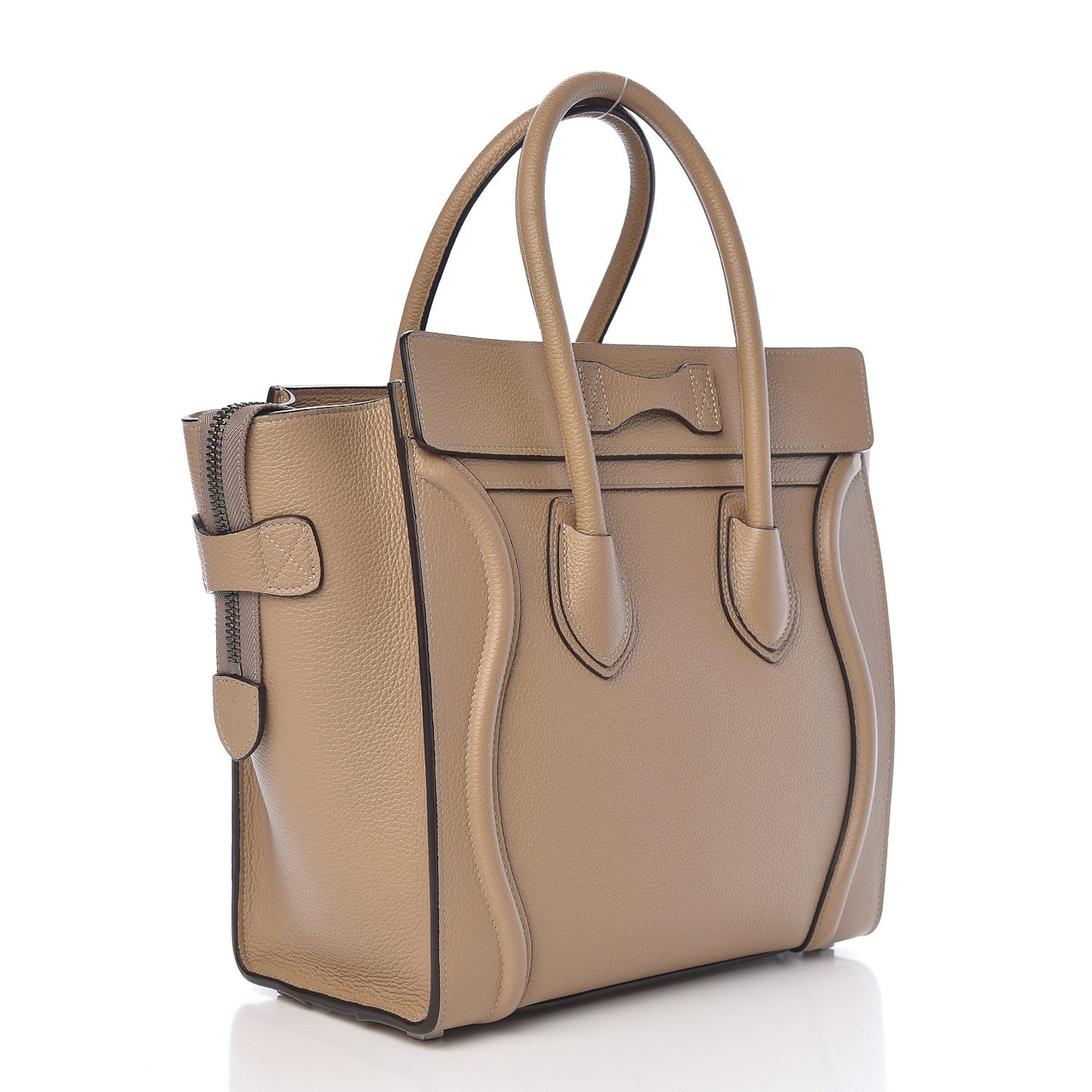 Drummed Calfskin Micro Luggage Dune