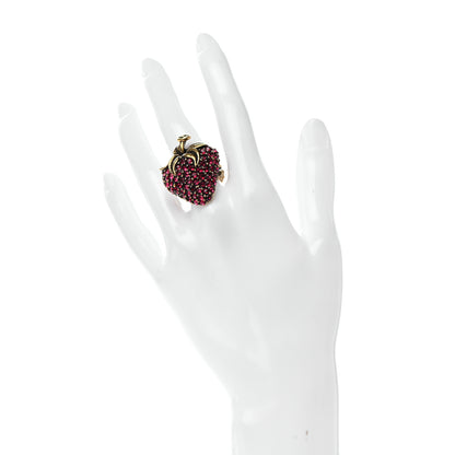 Gucci Crystal Strawberry Ring XS Red 2 of 7