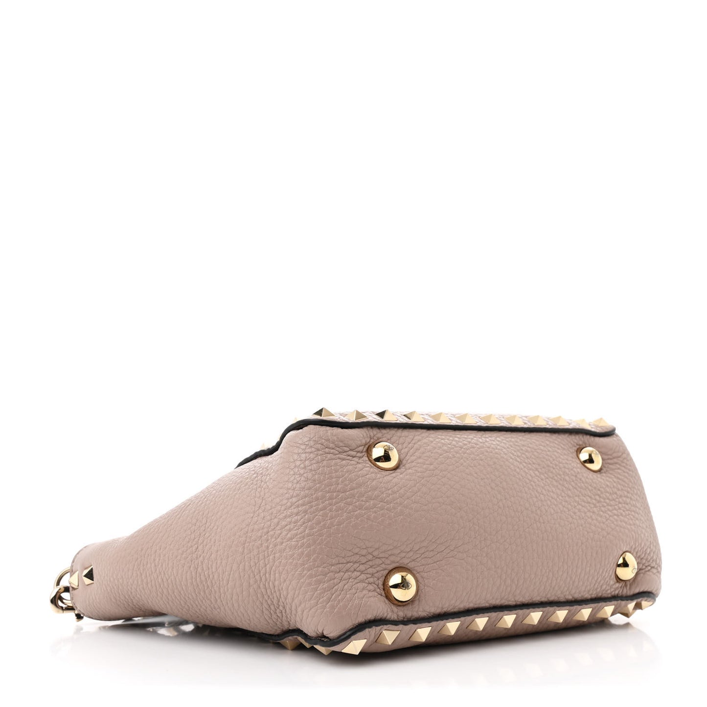 Pebbled Calfskin Mini Rockstud Tote Poudre