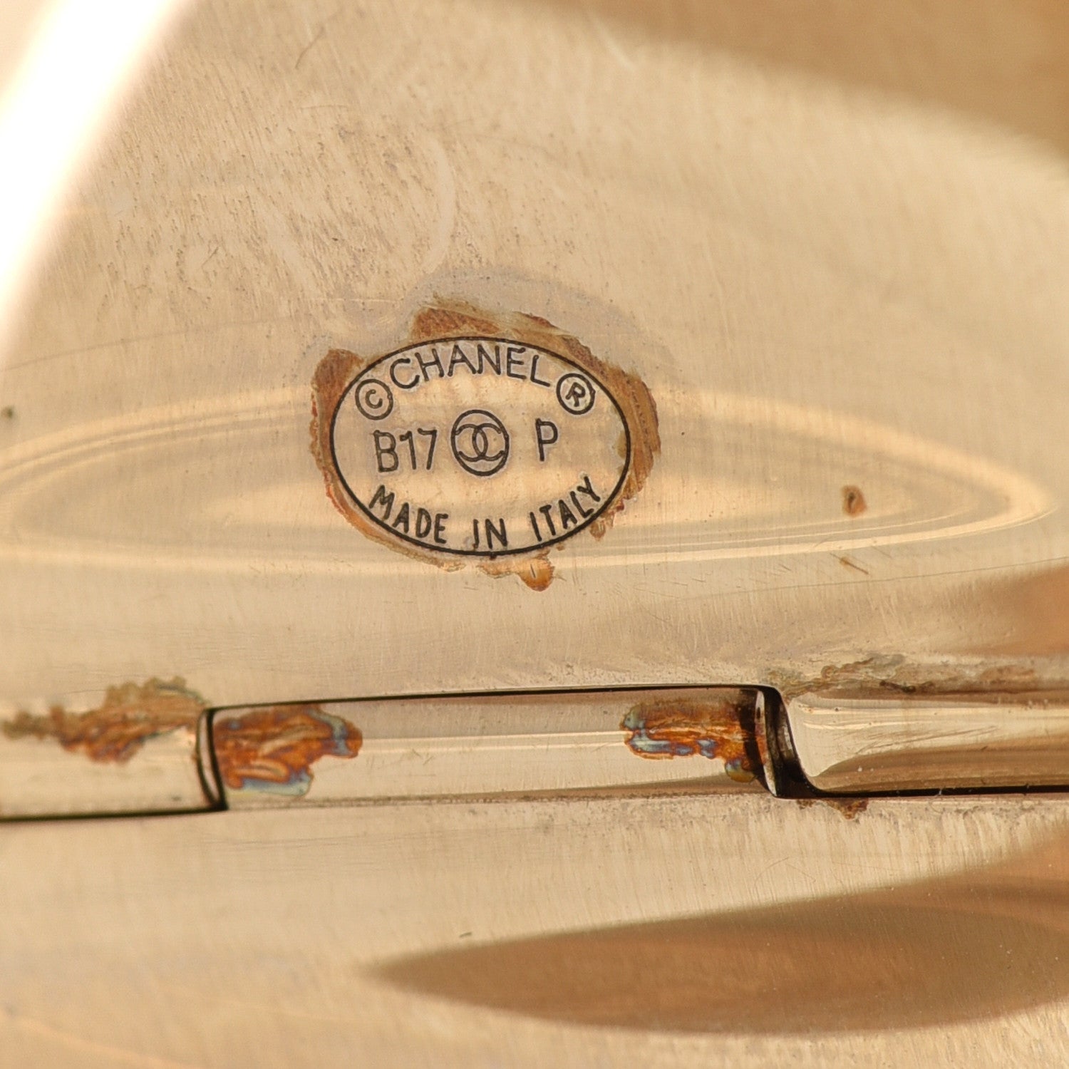 Chanel Quilted Metal CC Cuff Gold 4 of 7