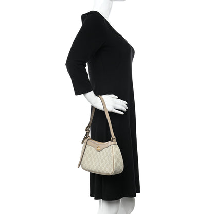 Gucci GG Supreme Monogram Textured Dollar Calfskin Small Ophidia Hobo Beige Mystic White Oatmeal 2 of 11