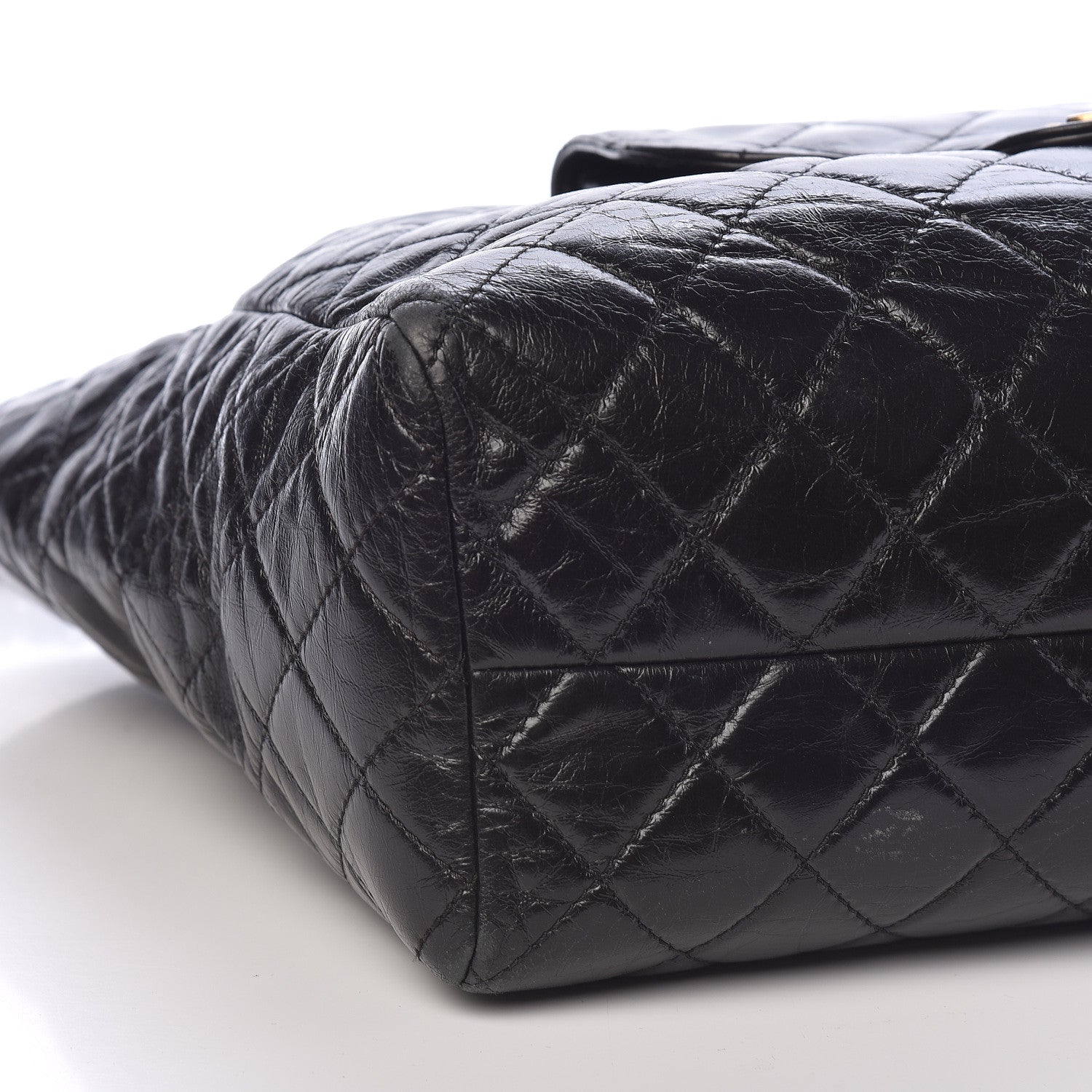 Chanel Glazed Calfskin Quilted Large Front Pocket Tote Black 8 of 10