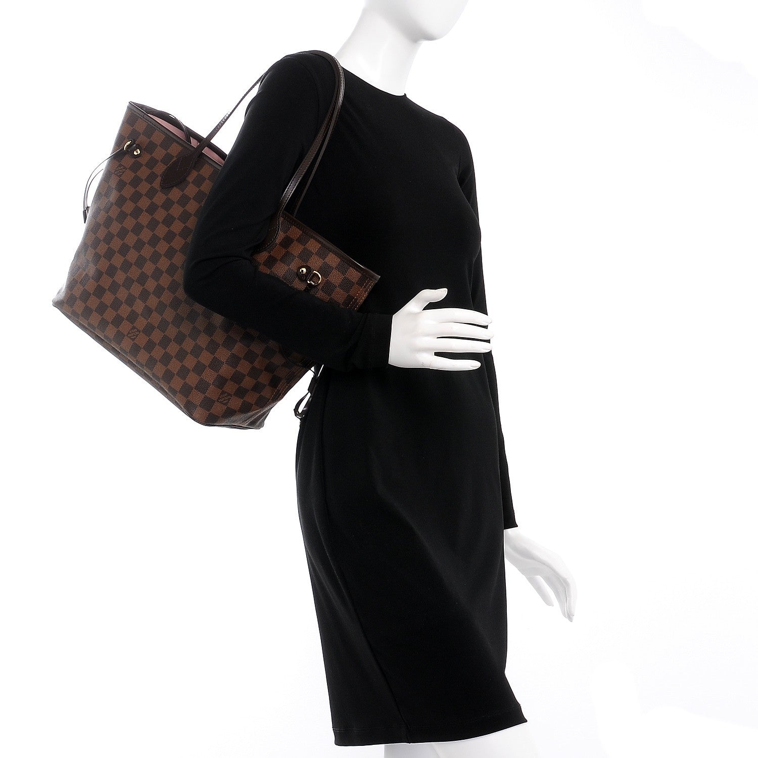 Louis Vuitton Damier Ebene Neo Neverfull MM Rose Ballerine 2 of 10