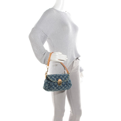 Louis Vuitton Monogram Denim Mini Pleaty Blue 2 of 7