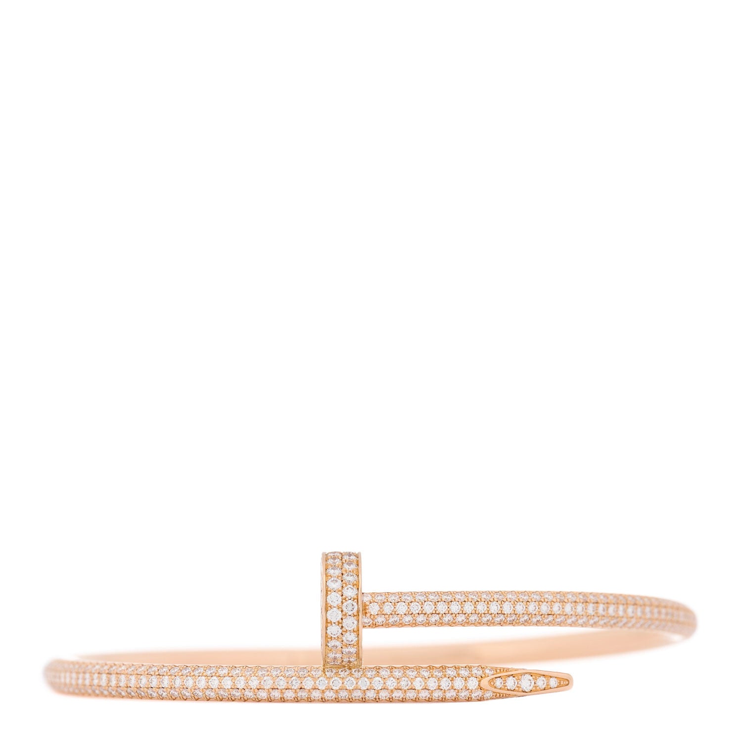 Cartier 18K Pink Gold Diamond Juste Un Clou Paved Bracelet 17 1 of 4