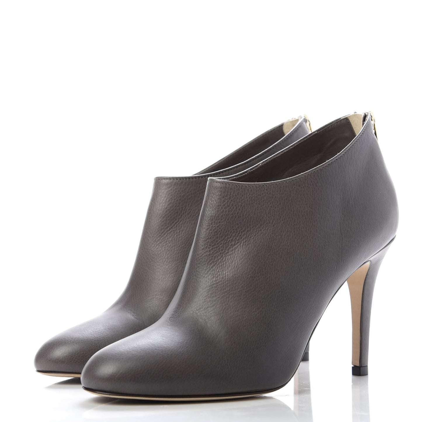 Grained Calfskin Mendez Ankle Boots 36.5 Light Quartz