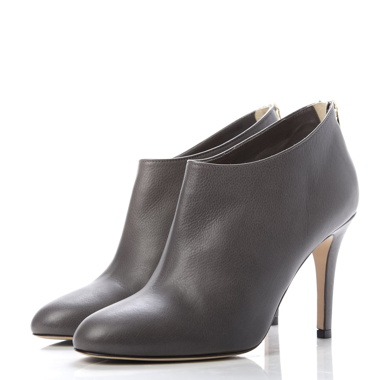 Jimmy Choo Grained Calfskin Mendez Ankle Boots 36.5 Light Quartz 3 of 9