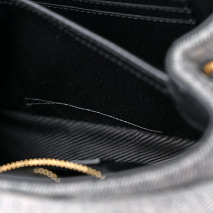 Saint Laurent Denim Y Quilted Monogram Toy Loulou Crossbody Bag Grey 10 of 10
