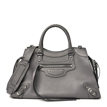 Balenciaga Grained Calfskin Neo Classic Silver Hardware Medium City Dark Grey 1 of 10