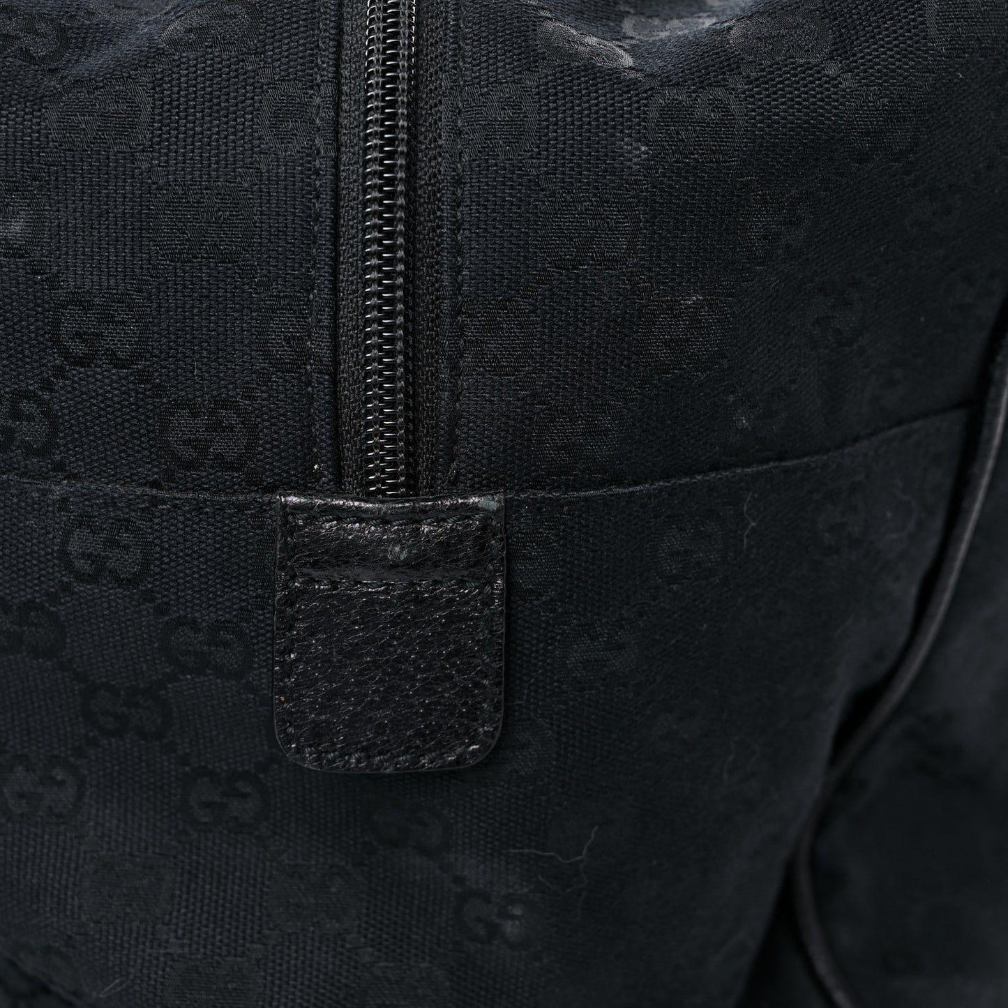 GG Monogram Web Large Collapsible Carry On Duffle Bag Black