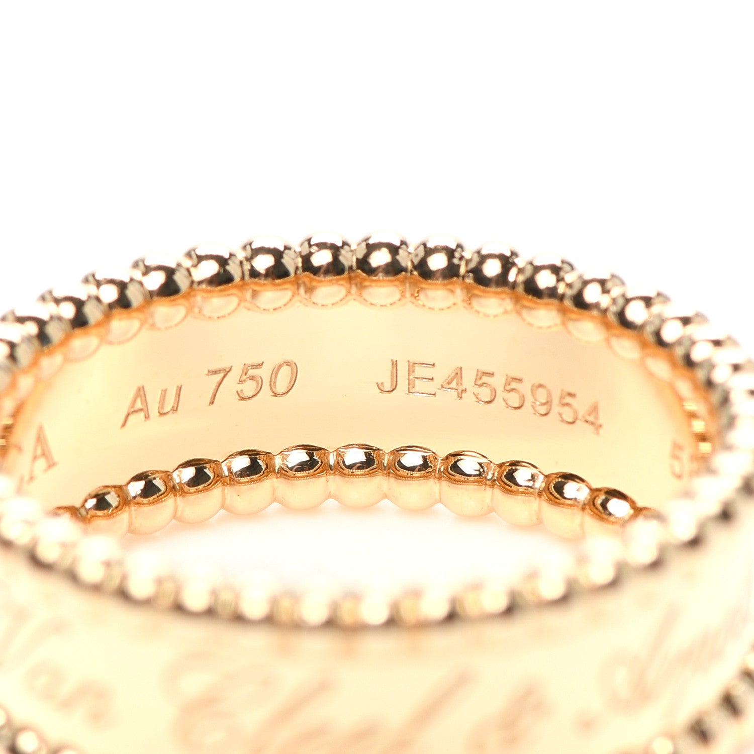 Van Cleef & Arpels 18K Yellow Gold Perlee Signature Ring 58 8.25 4 of 7