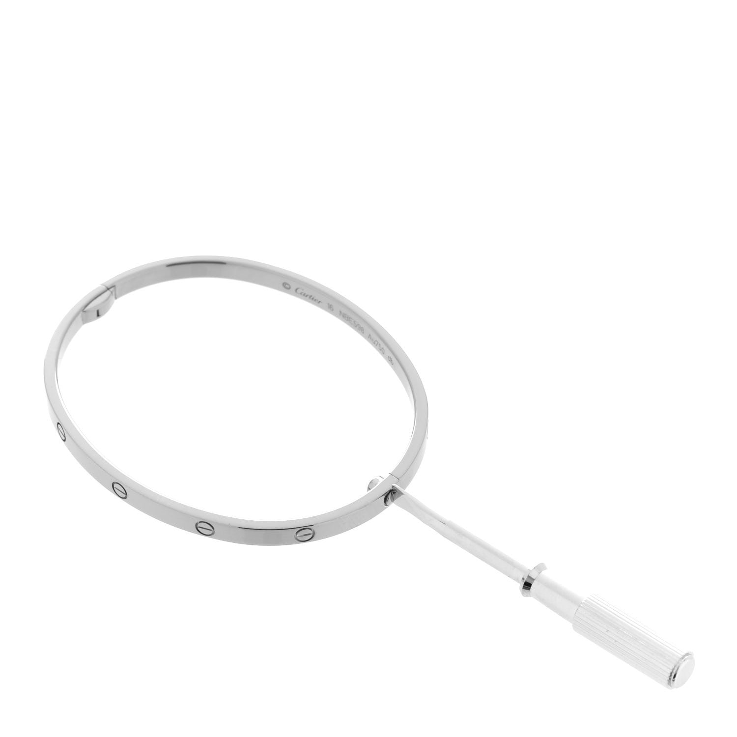 Cartier 18K White Gold Small LOVE Bracelet 16 4 of 6