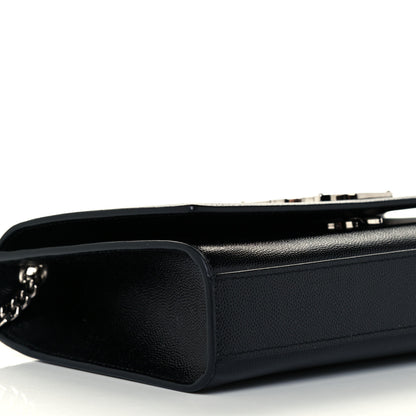 Saint Laurent Grain De Poudre Medium Classic Monogram Kate Satchel Black 10 of 11