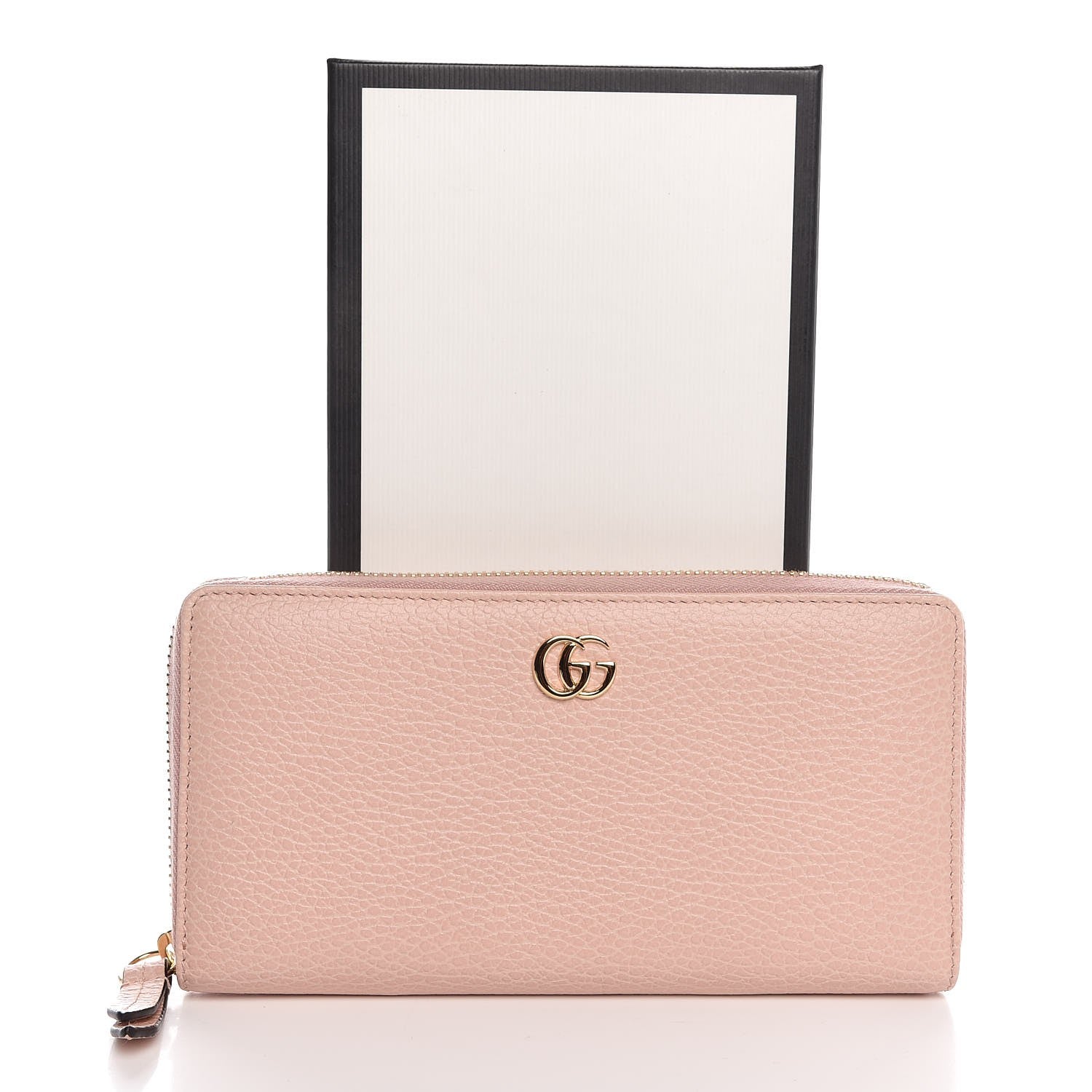 Gucci Dollar Calfskin GG Marmont Zip Around Wallet Perfect Pink 8 of 8