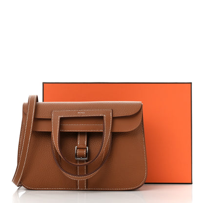 Hermes Taurillon Clemence Halzan 25 Gold 11 of 11