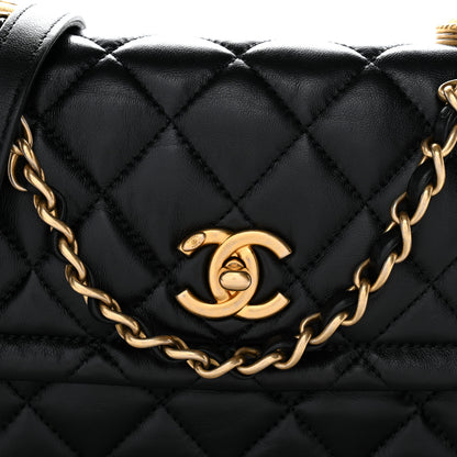 Chanel Shiny Lambskin Quilted Mini Flap Black 8 of 10