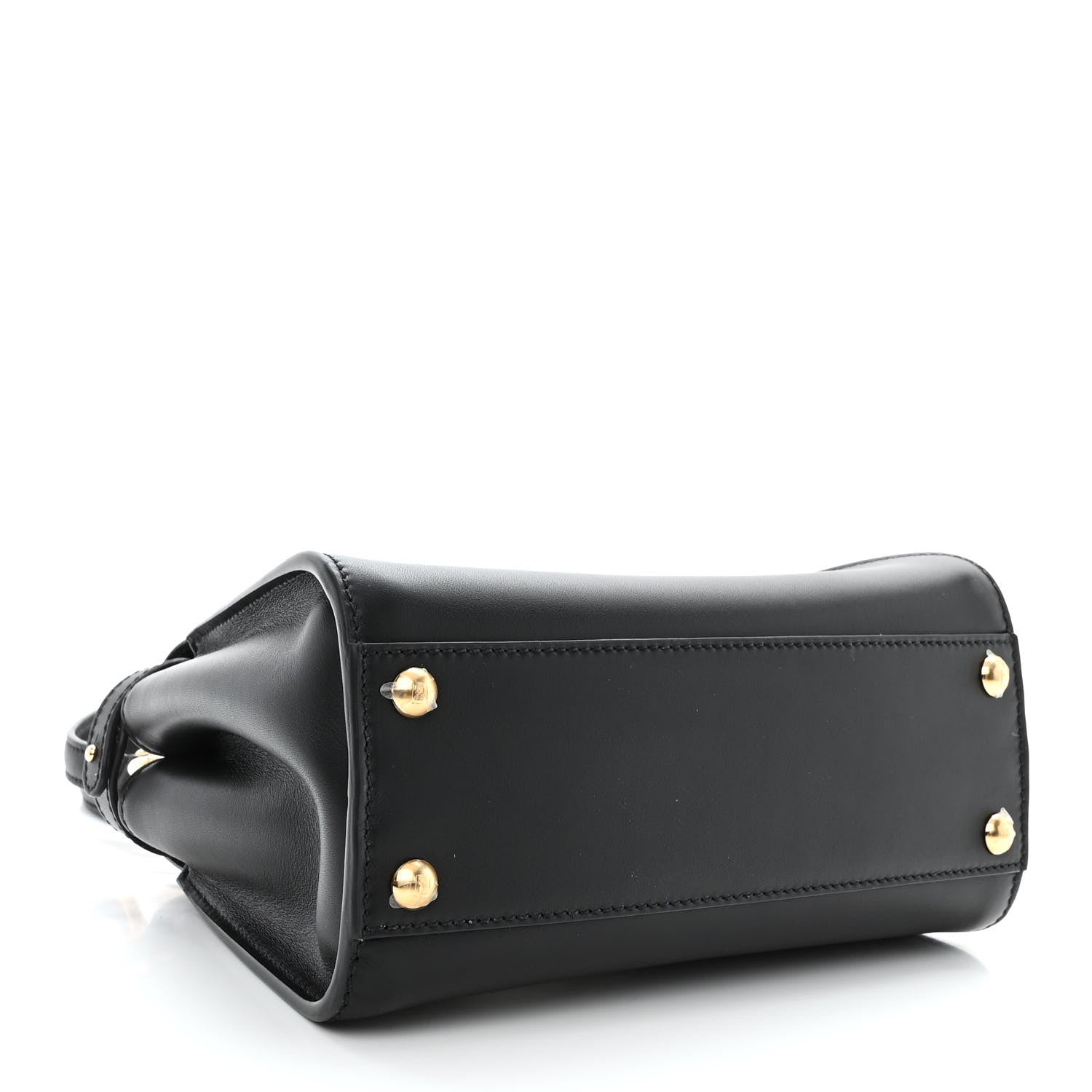 Fendi Vitello Seta Shiny Nappa Mini Peekaboo Iconic Satchel Black 4 of 12