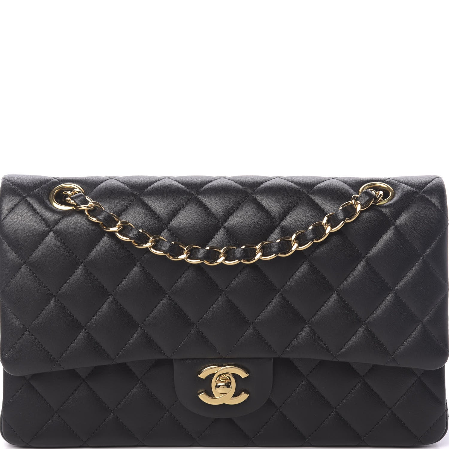 Chanel Lambskin Quilted Medium Double Flap Black 8 of 11