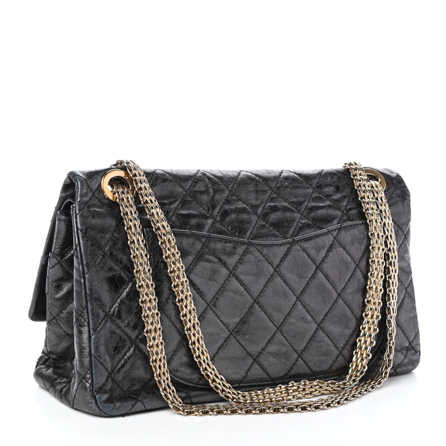 Chanel Metallic Aged Calfskin Quilted 2.55 Reissue 227 Flap Black 3 of 10