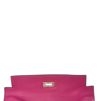 Hermes Swift Kelly Pochette Clutch Rose Pourpre 20 of 27