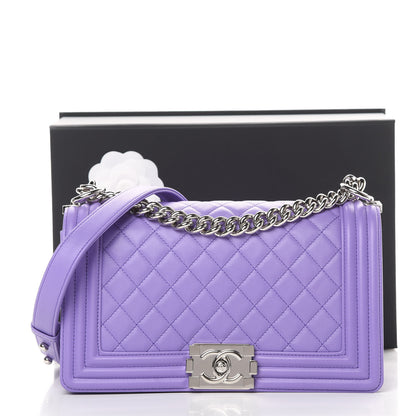 Chanel Calfskin Quilted Medium Boy Flap Purple 12 of 12