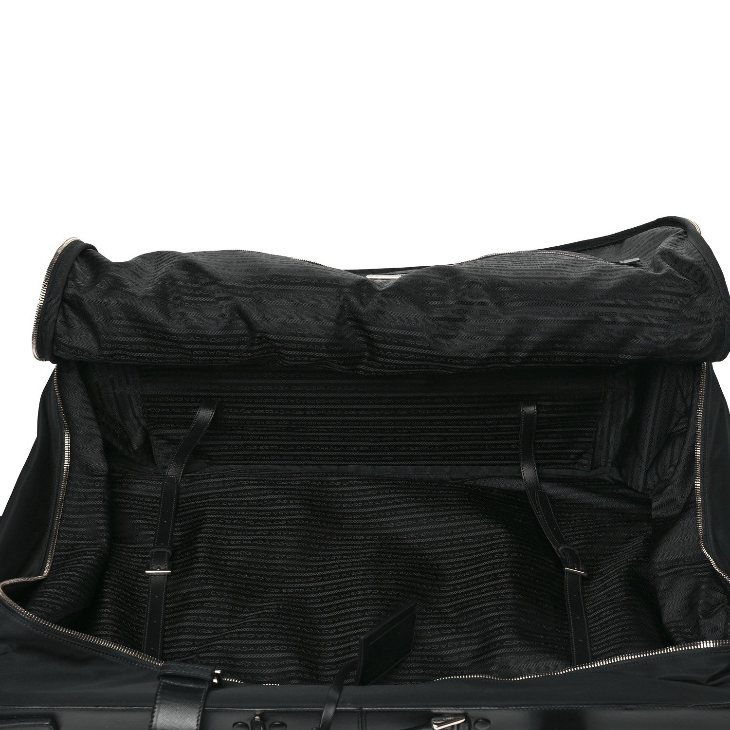 Prada Tessuto Nylon Saffiano Rolling Duffle Black 4 of 7