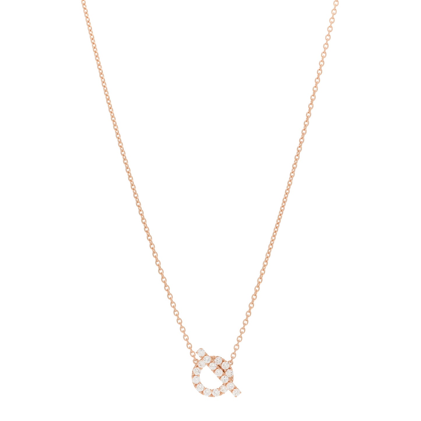 18K Rose Gold Diamond Finesse Pendant Necklace