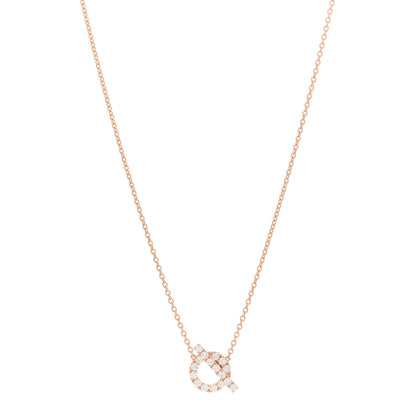 Hermes 18K Rose Gold Diamond Finesse Pendant Necklace 1 of 5