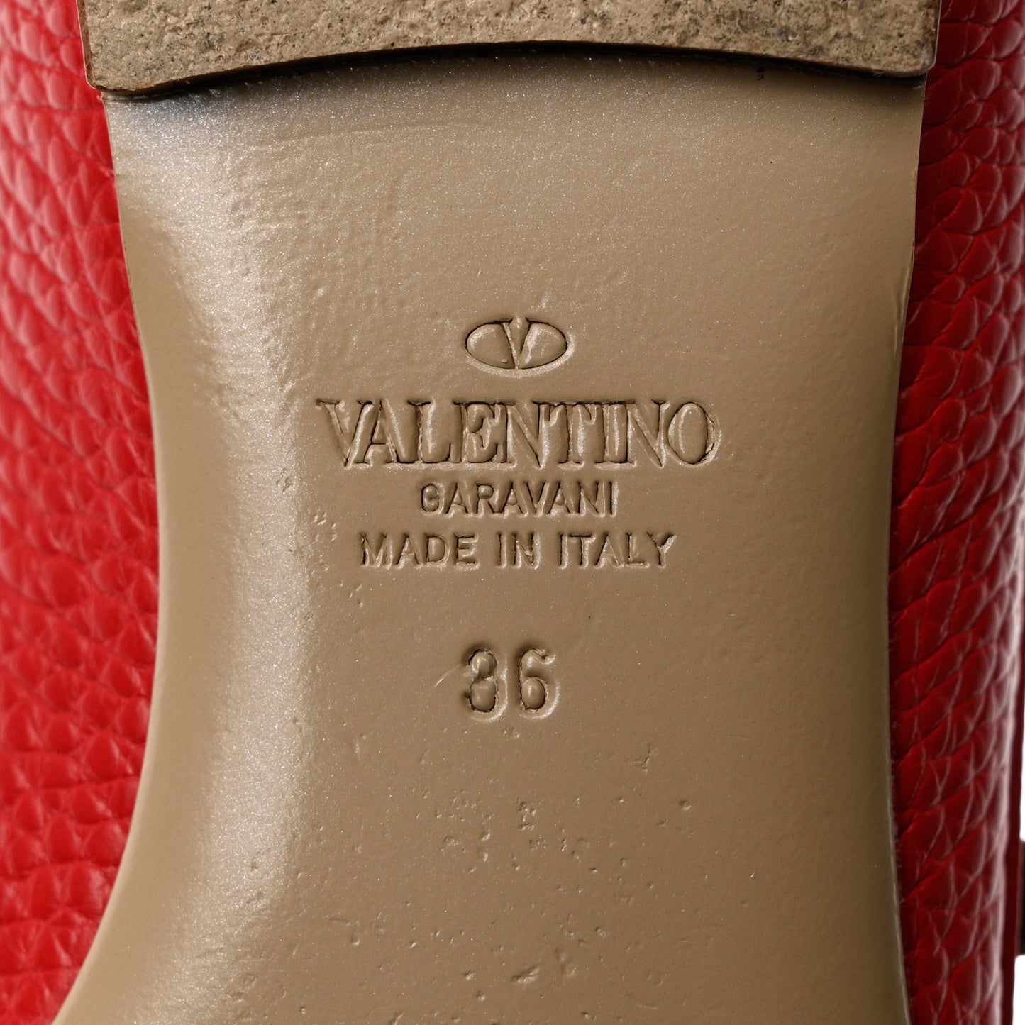 Pebbled Calfskin Rockstud Ballerina Flats 36 Rock Pink