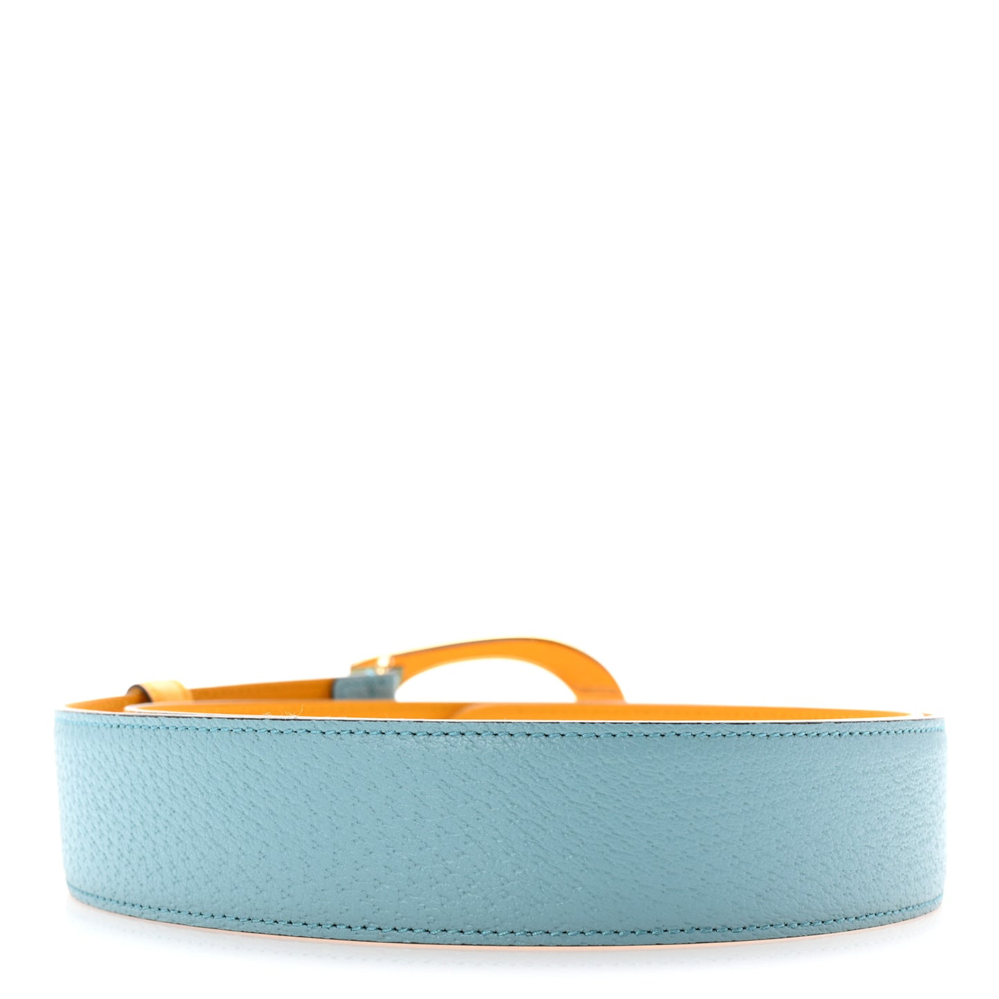 Textured Dollar Calfskin Criss-Cross Double G Memorable Buckle 40mm Belt 100 40 Dusty Azure Crop