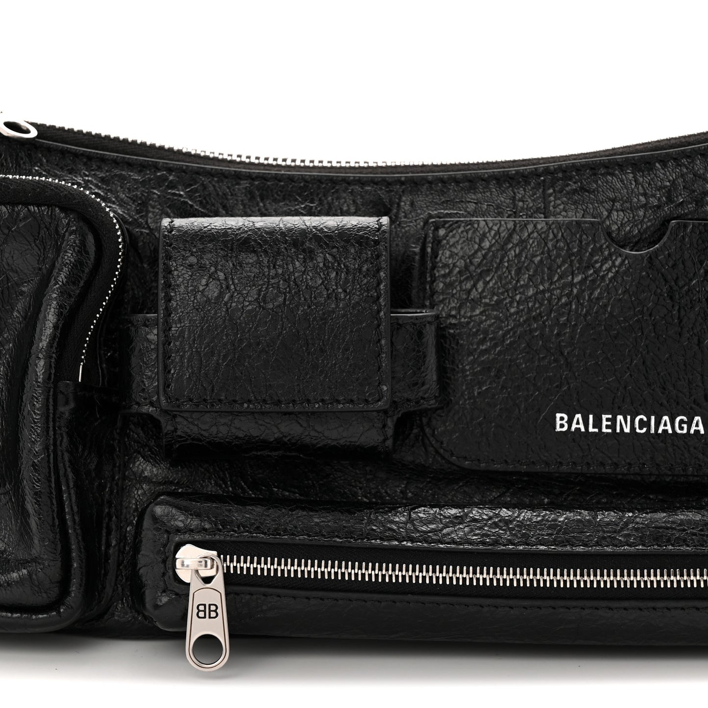 Agneau Arena Superbusy XS Sling Zip Shoulder Bag Black Black